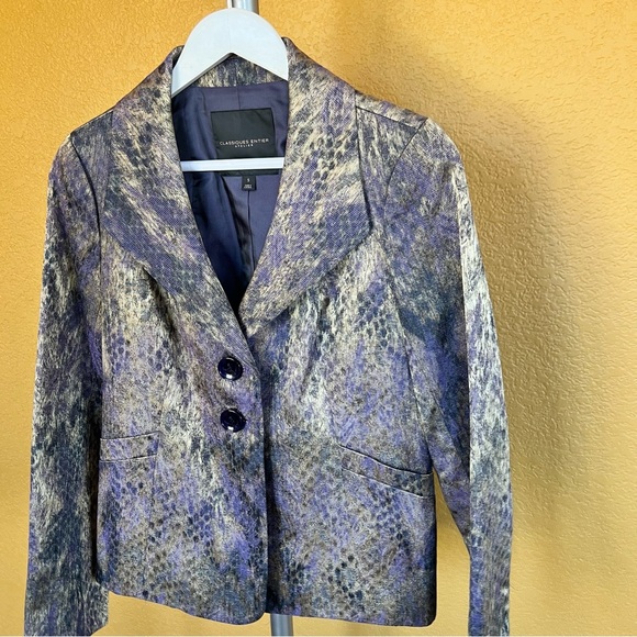 Classiques Entier Atalier Jacquard Shiny Blazer Jacket - Picture 2 of 8